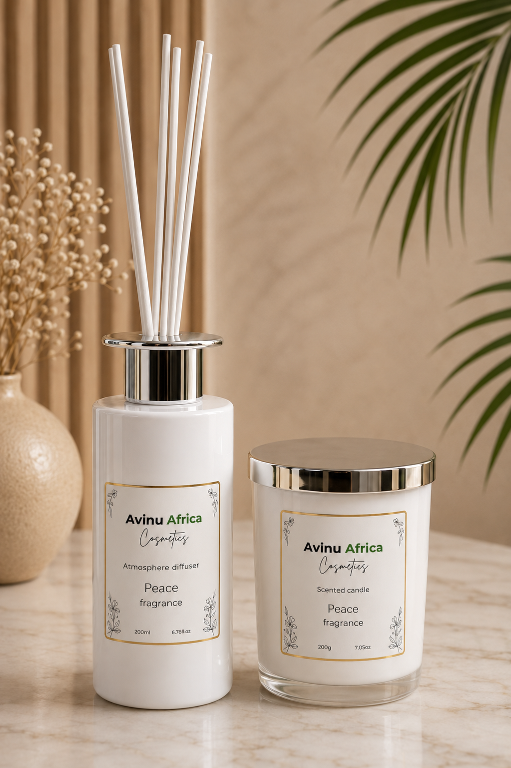 Avinu Africa Scented Candle and Atmosphere Diffuser Combo